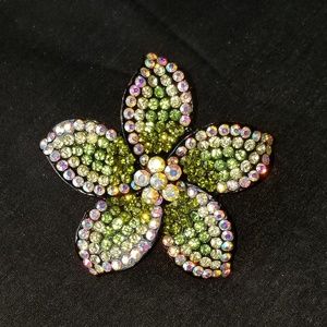 Pave Crystal Stone Oversized Flower Statement Ring